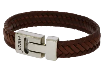 Leather bracelet Luc narrow braided